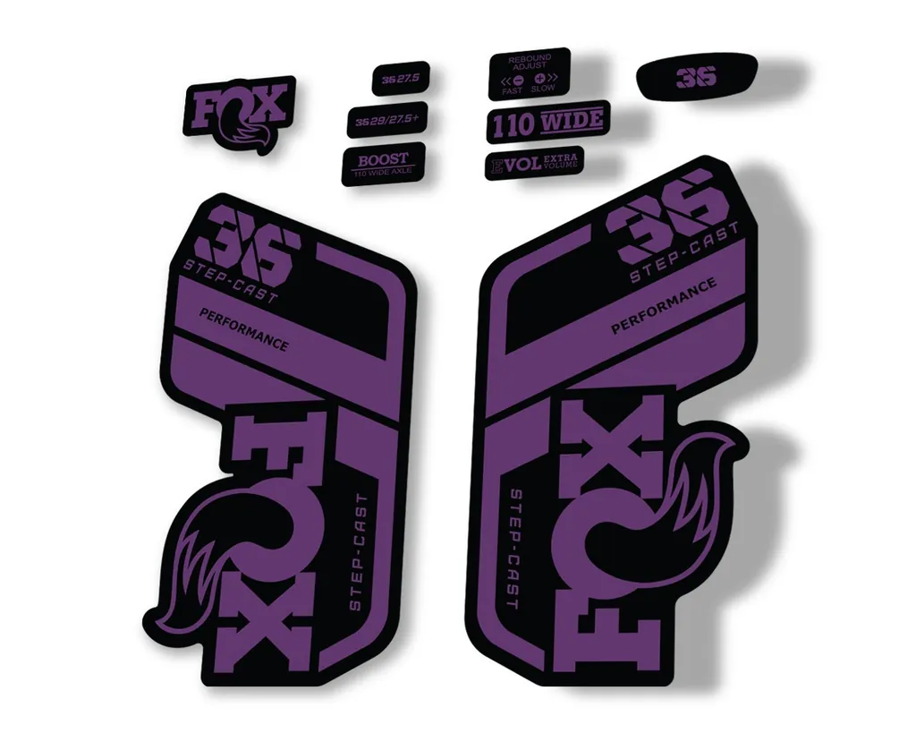 FOX 36 Step Cast SC 2021 Performance Fork Decals Suspension Sticker Purple - 1