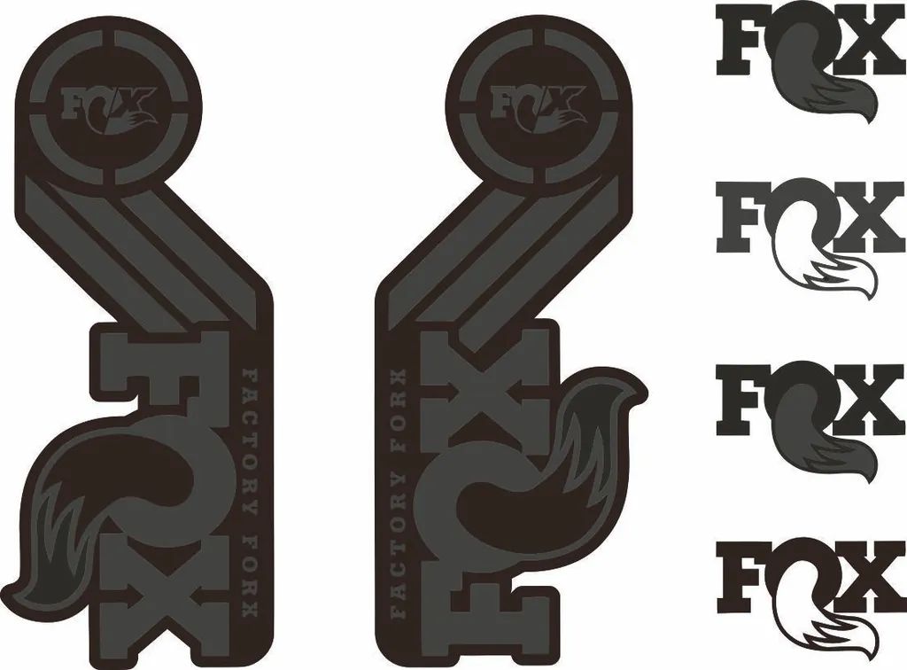 FOX Racing Shox AM Heritage Sticker Decal 2015 Kit Fork/Shock Set Stealth Black - 1
