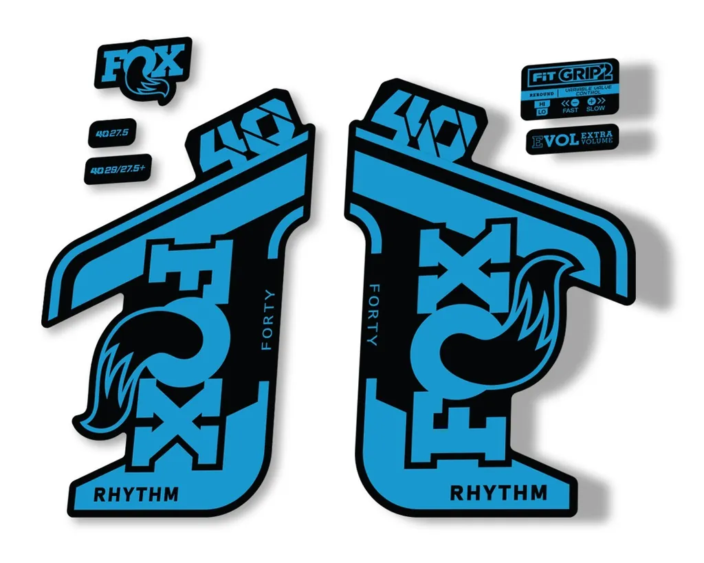 FOX 40 Rhythm 2021 Fork Decals Suspension Sticker Adhesive Blue - 1