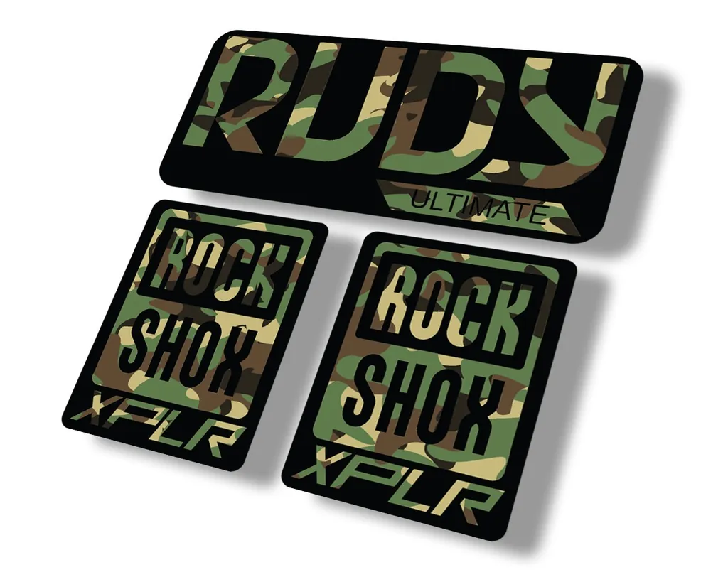 Rock Shox Rudy Ultimate XPLR Gravel Fork Decal Bike Cycling Sticker Camo - 1