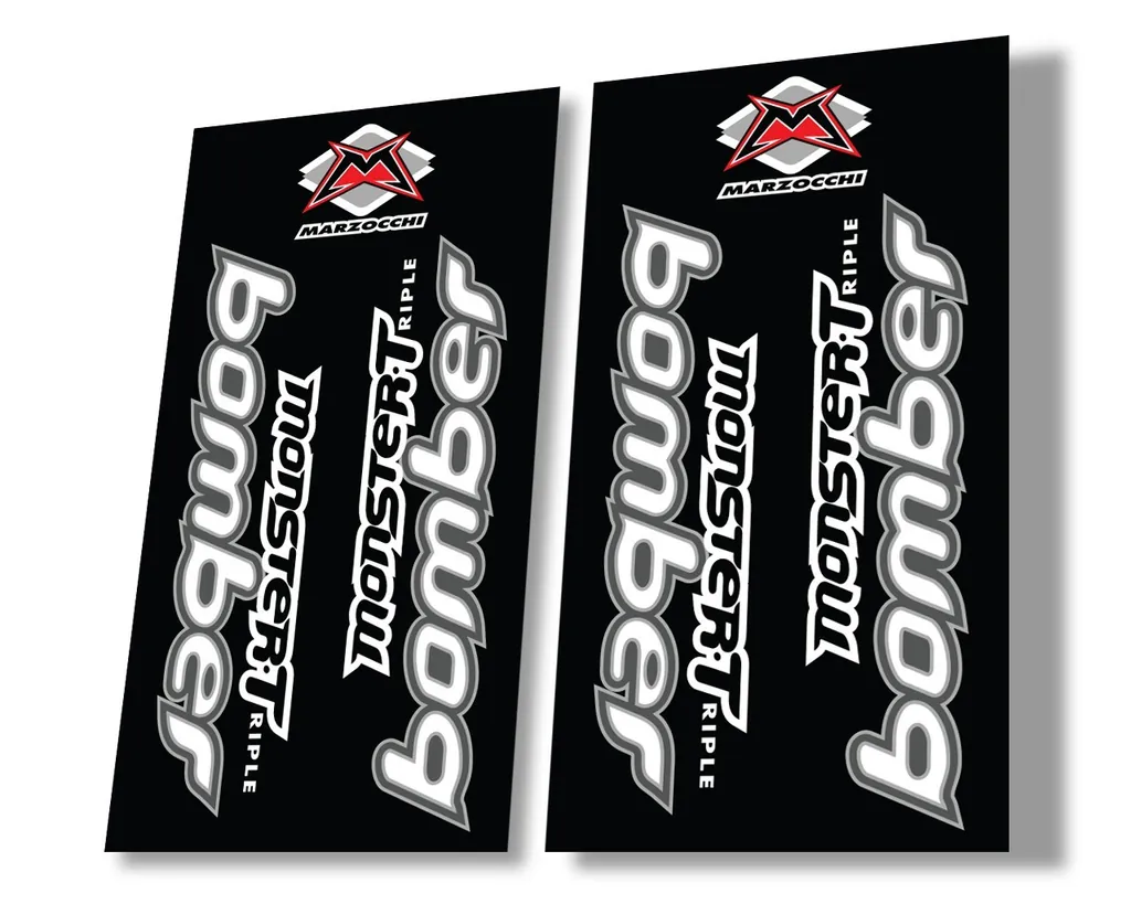 Marzocchi Bomber Monster Triple 1999 Suspension Decal Kit Sticker Set Gray - 1