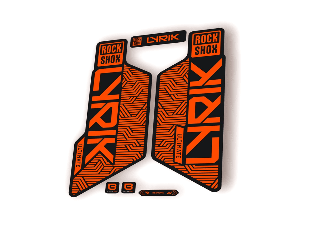 Rock Shox LYRIK ULTIMATE 2025 Flight Attendant Bike Cycling Decal Sticker Orange - 1