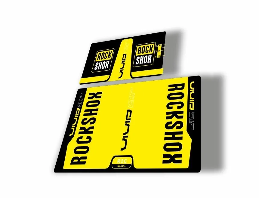 Rock Shox Vivid Air R2C 2016 Rear Shock MTB Decal Sticker Adhesive Yellow - 1