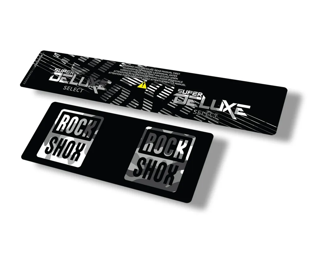 Rock Shox 2021 Super Deluxe Select Rear Shock Decal Sticker Set White Camo - 1