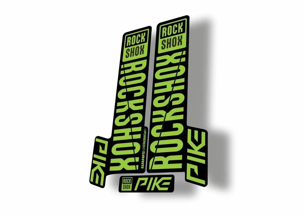 Rock Shox Pike 2018 Mountain Bike Cycling Decal Kit Sticker Adhesive Green - 1