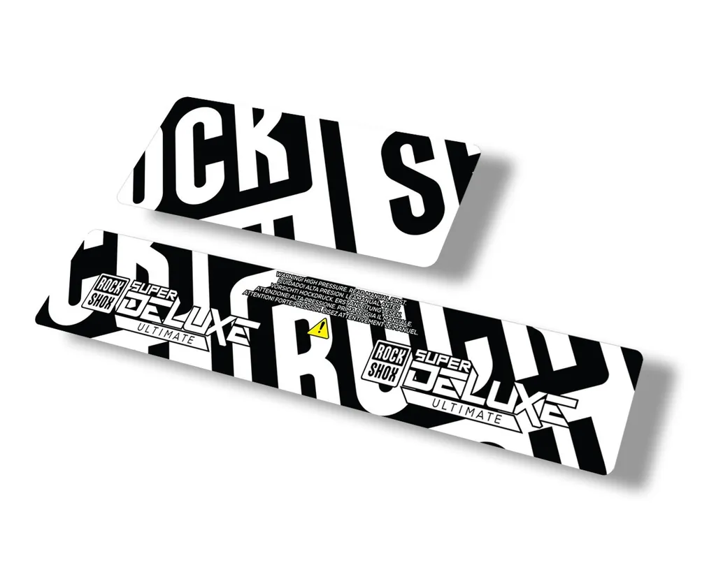 Rock Shox 2021 Super Deluxe Ultimate Rear Shock Decal Sticker Adhesive Set White - 1