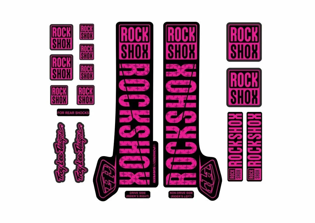 Rock Shox Troy Lee Fork Decal Mountain Bike Cycling Sticker Adhesive Pink - 1