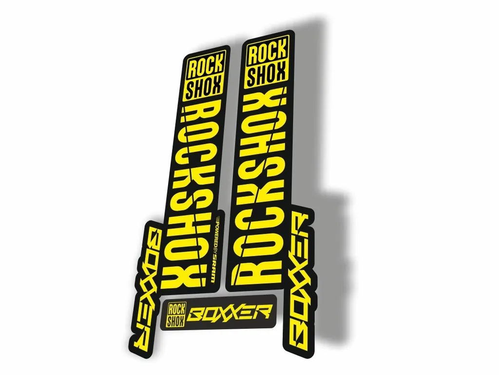 Rock Shox BOXXER 2019 Mountain Bike Cycling Decal Kit Sticker Adhesive Yellow - 1