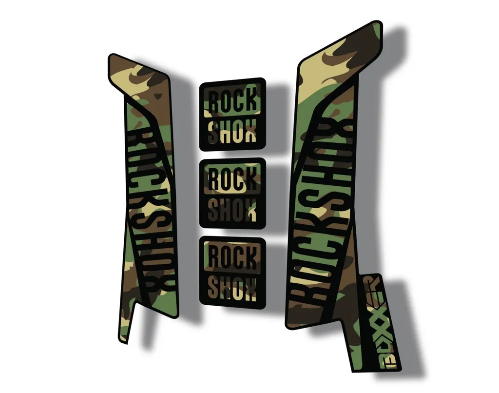 Rock Shox BOXXER 2017 Mountain Bike Cycling Decal Kit Sticker Camo - 1