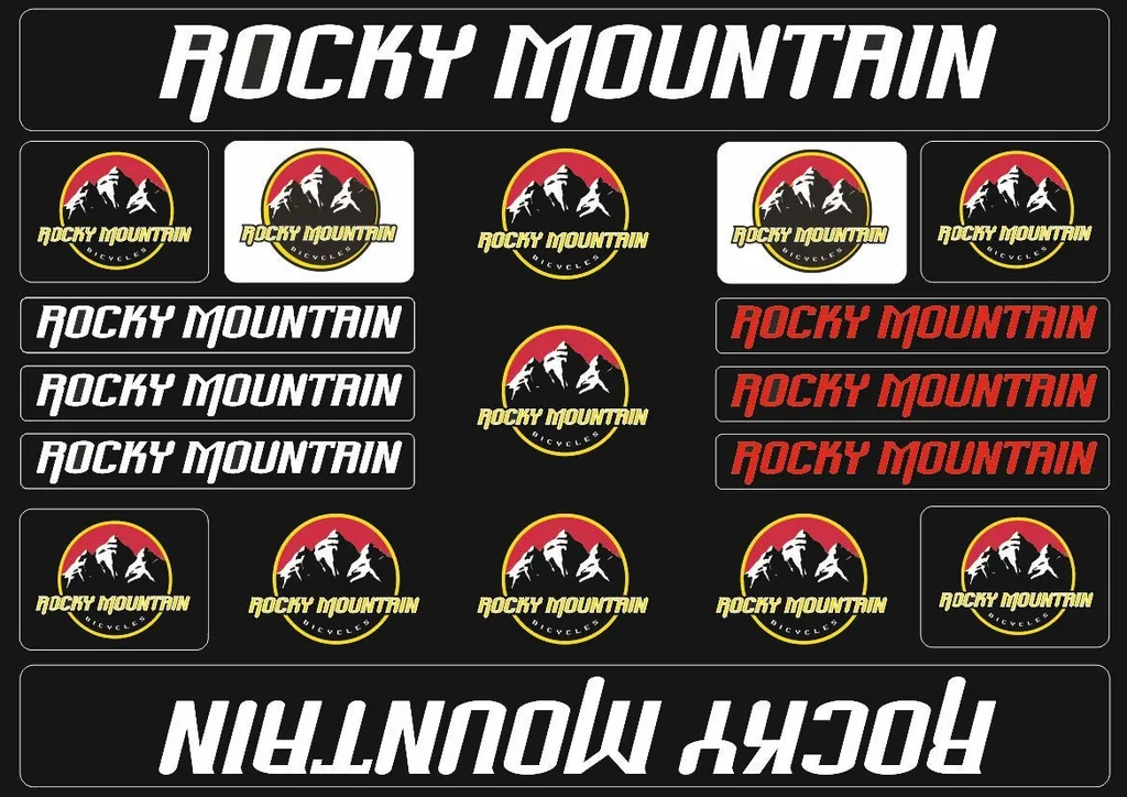 Bicycle Vinyl Stickers – Compatible with Rocky Mountain Bikes – White - 1