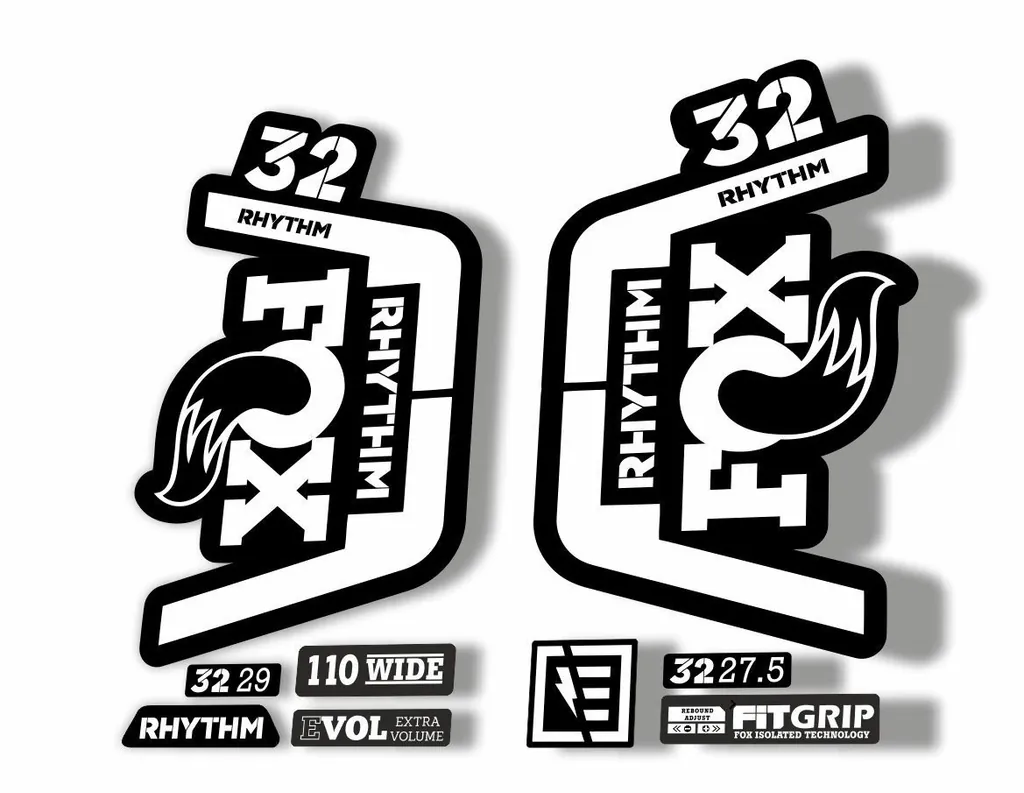 FOX 32 Rhythm 2019 Forks Suspension Factory Decal Sticker Adhesive White - 1