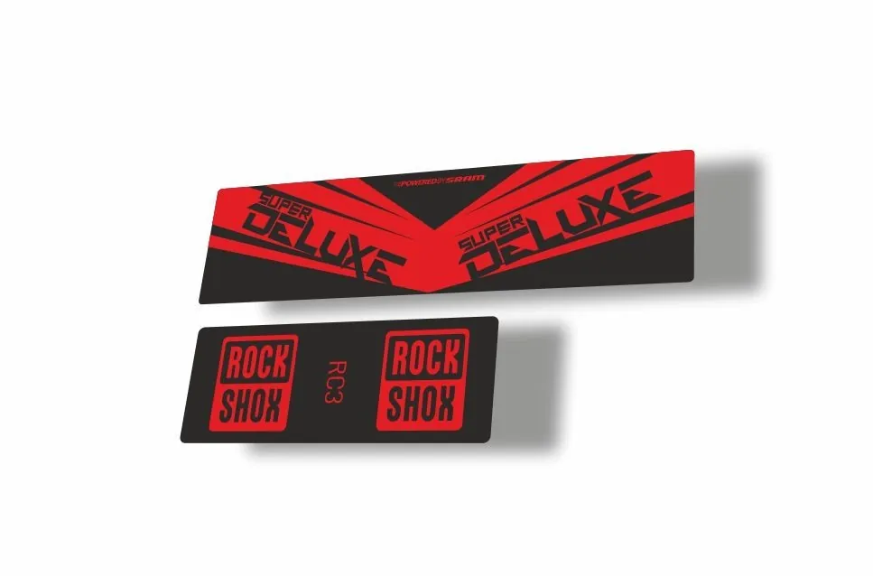 Rock Shox 2017 Super Deluxe RC3 Rear Shock MTB Decal Sticker Adhesive Red - 1