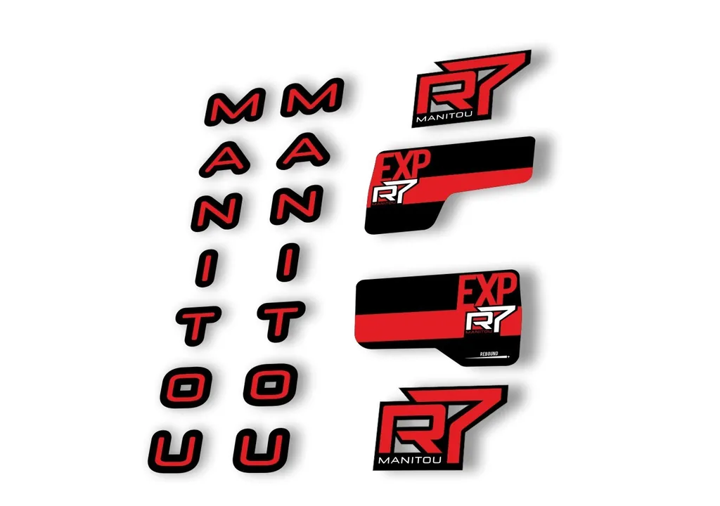 Manitou R7 Expert 2020 Fork Suspension Decal Kit Sticker Set Red - 1