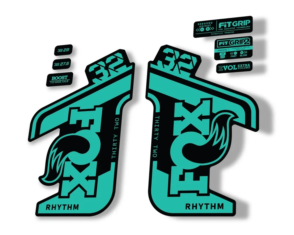 FOX 32 Rhythm 2021 Factory Fork Decals Suspension Sticker Dolphin - 1