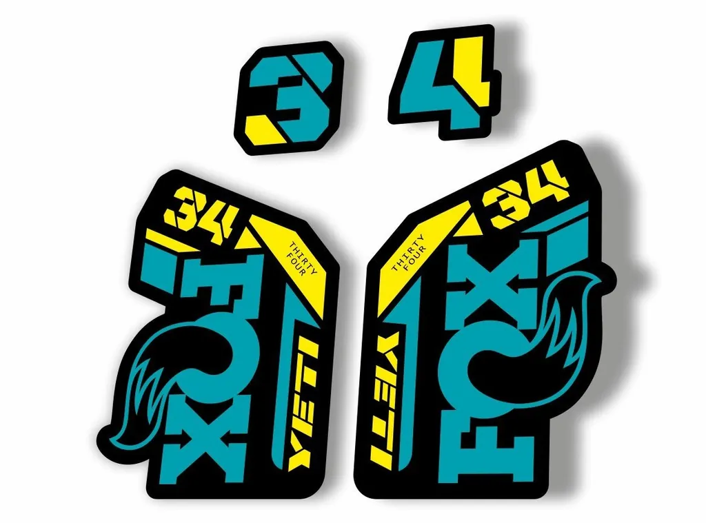 FOX 34 2021 Factory Forks Suspension Decal Sticker Yeti Theme - 1