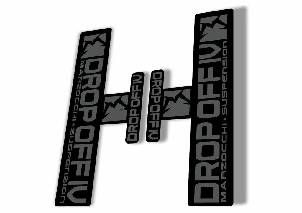 Marzocchi Drop Off 4 IV 2006 Fork Suspension Sticker Decal Kit Adhesive Gray - 1