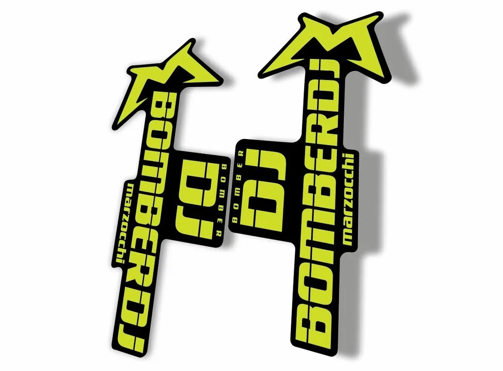 Marzocchi Bomber DJ 2020 Fork Suspension Sticker Decal Kit Adhesive Lime Green - 1
