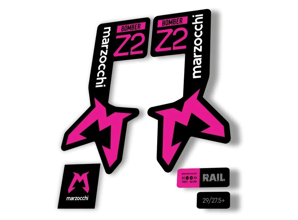 Marzocchi Bomber Z2 2025 Fork Suspension Sticker Decal Kit Adhesive Pink - 1