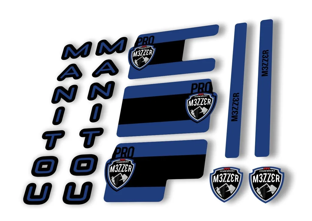 Manitou Mezzer Pro 2020 Fork Suspension Decal Kit Sticker Set Dark Blue - 1