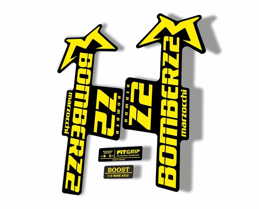 Marzocchi Bomber Z2 2020 Fork Suspension Sticker Decal Kit Adhesive Yellow - 1