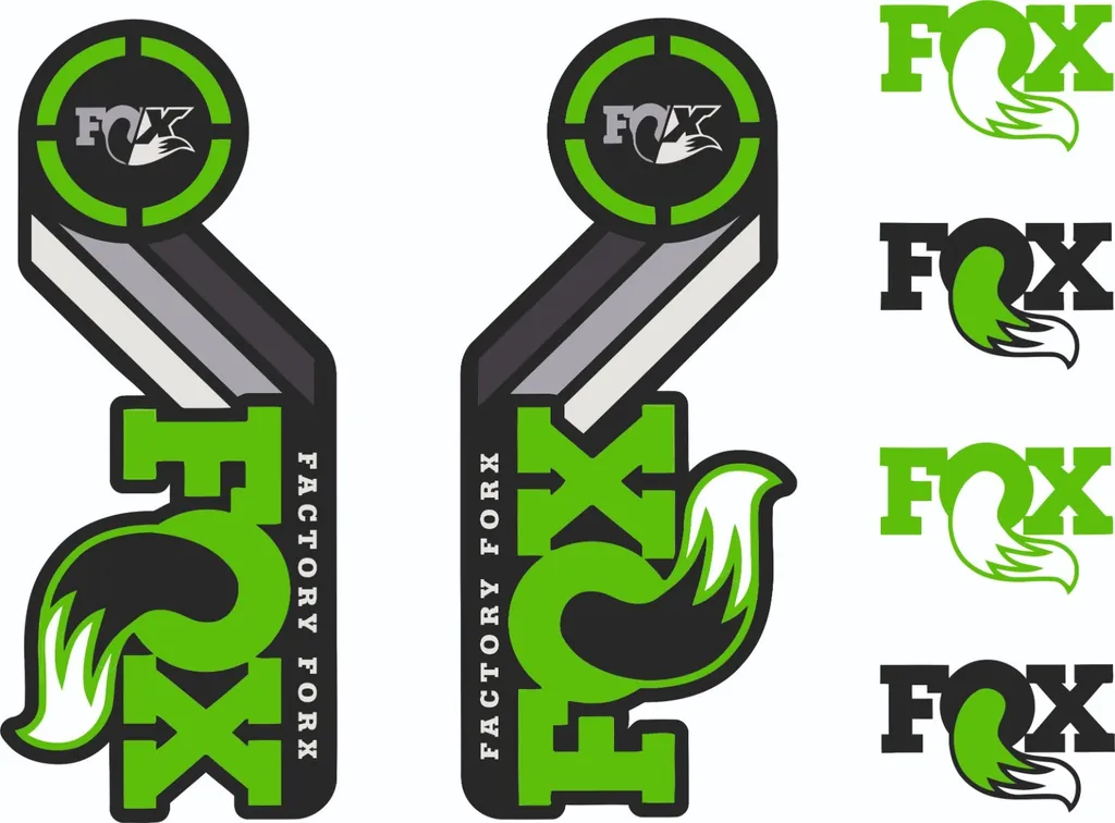 FOX Racing Shox AM Heritage Sticker Decal 2015 Kit Fork / Shock Sets Green - 1