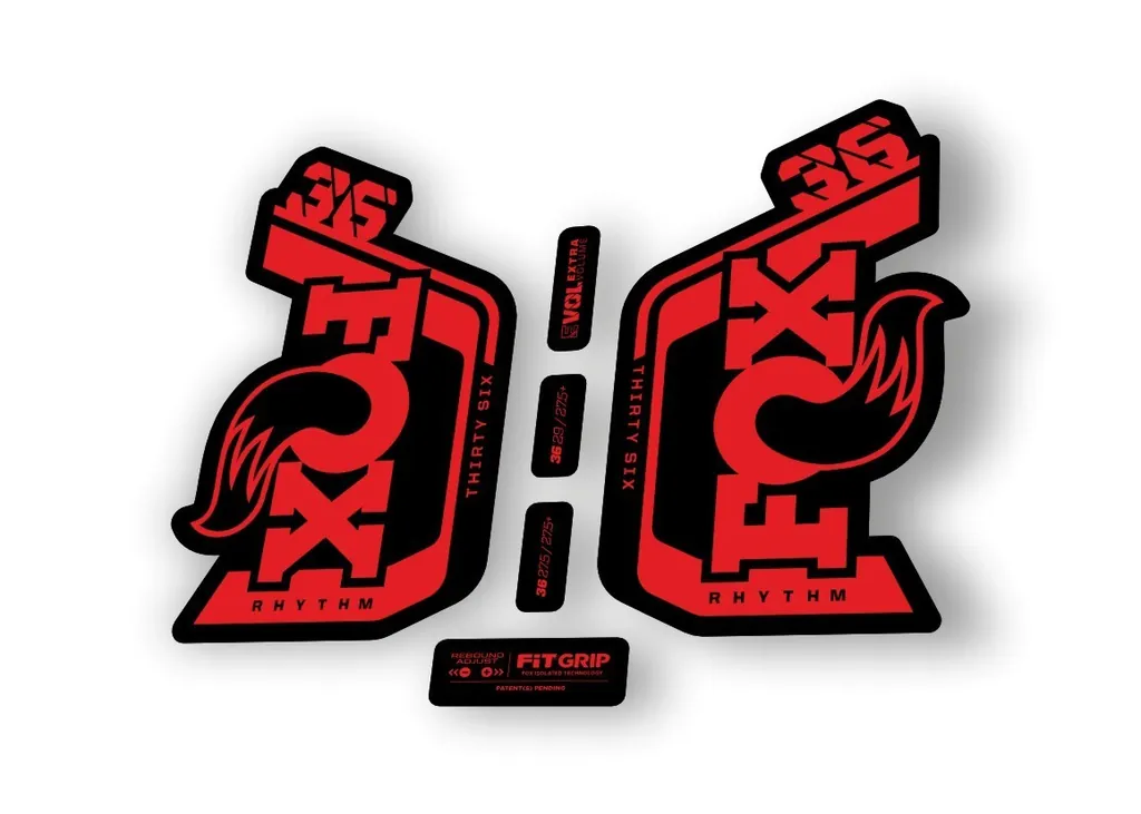Fox 36 Rhythm 2024 Fork Suspension Factory Decal Sticker Adhesive Red - 1