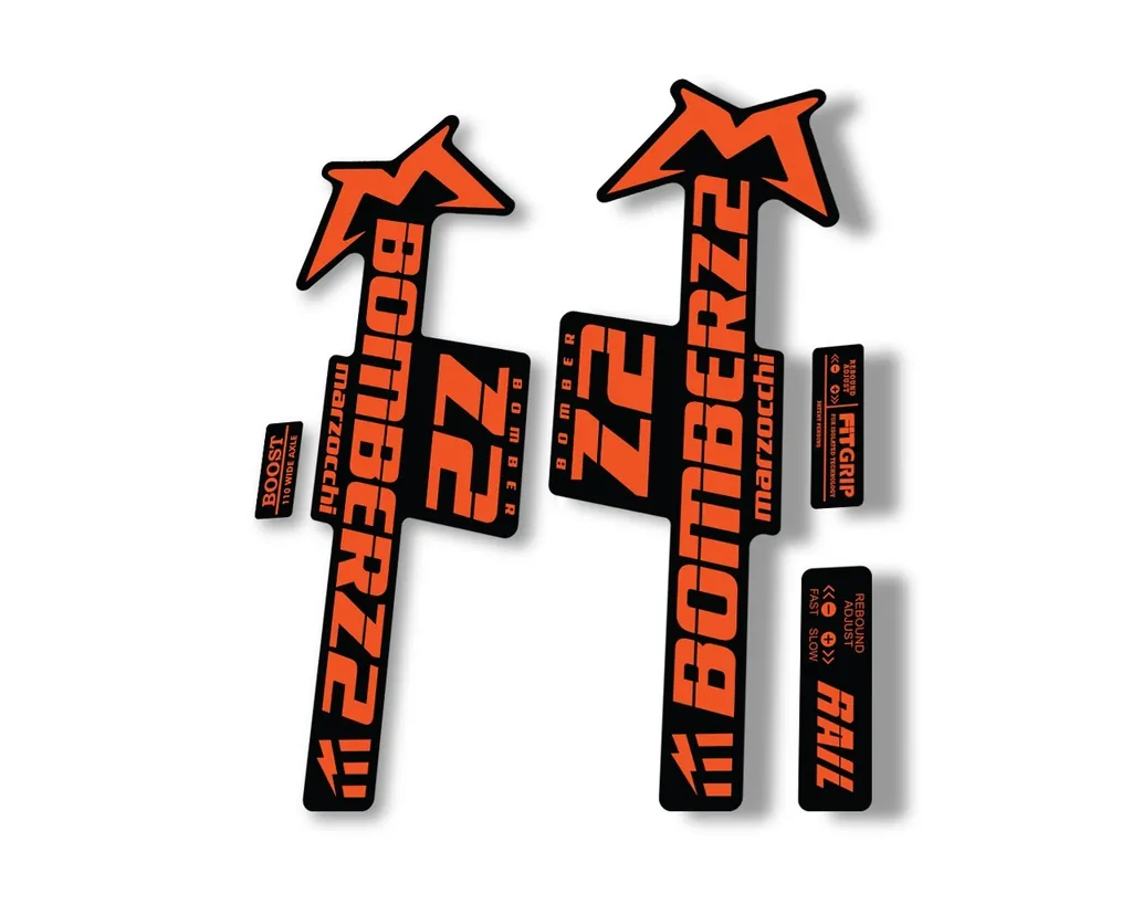 Marzocchi Bomber Z2 E Bike 2022 Fork Suspension Sticker Decal Kit Orange - 1