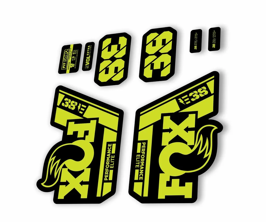 FOX 38 P. Elite E Bike 2021 Forks Suspension Factory Decal Sticker Lime Green - 1