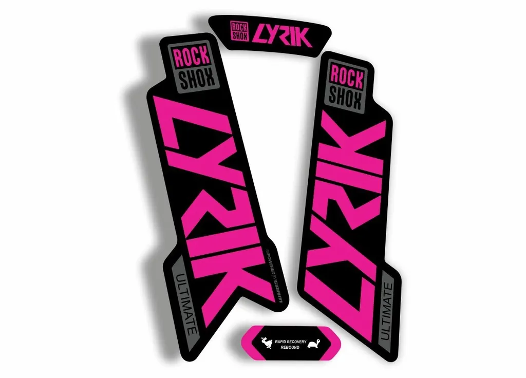 Rock Shox Lyrik Ultimate 2020 Fork Decal Bike Cycling Sticker Pink Gray - 1