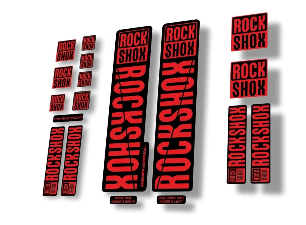 Rock Shox 2018 Decal Set For 30 32 RS1 Mountain Bike Cycling Sticker Red - 1