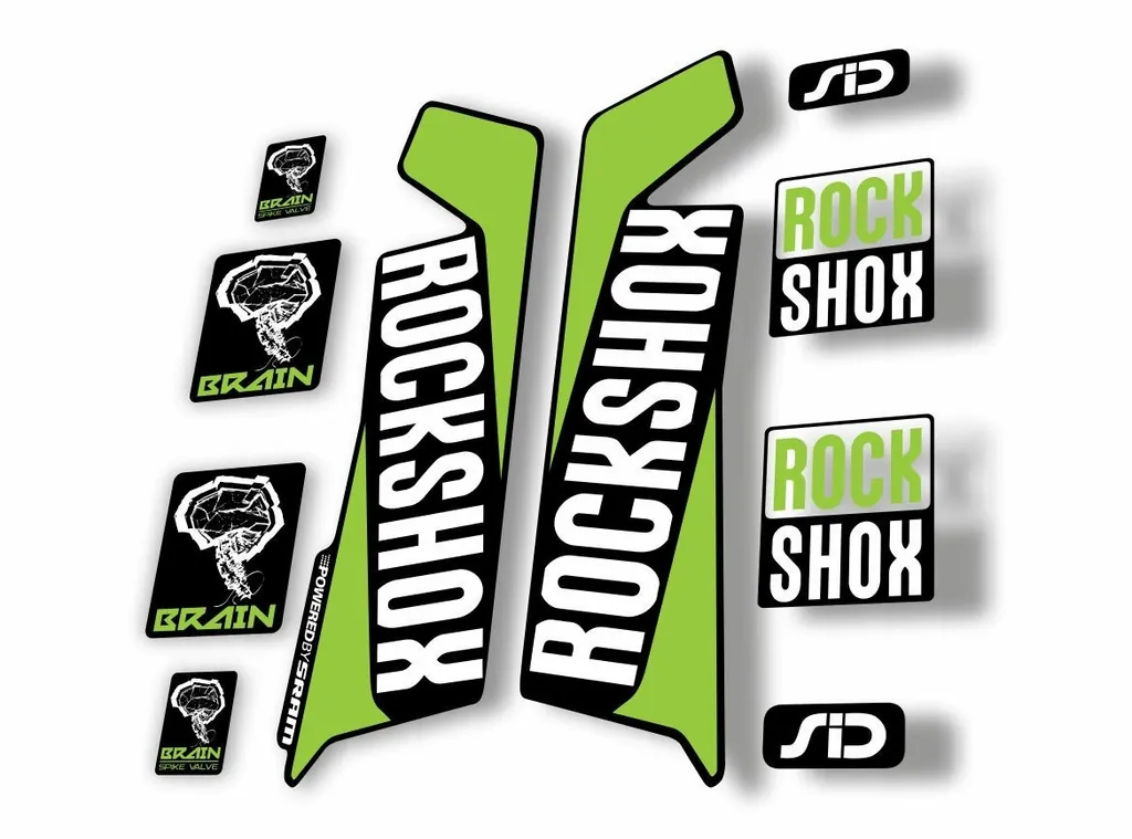 Rock Shox SID Brain 2016-17 Mountain Bike Cycling Decal Sticker Adhesive Green - 1