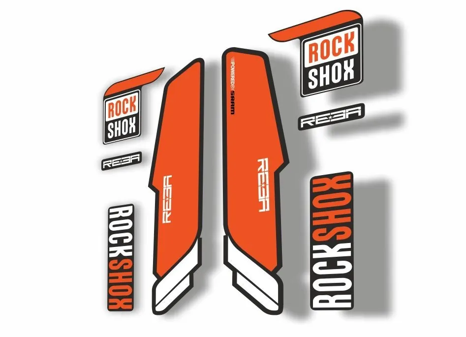 Rock Shox REBA 2015-17 Fork Decal Mountain Bike Cycling Sticker Adhesive Orange - 1