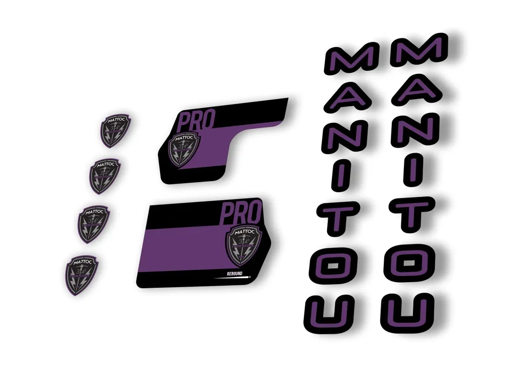 Manitou Mattoc Pro 2020 Fork Suspension Decal Kit Sticker Set Purple - 1
