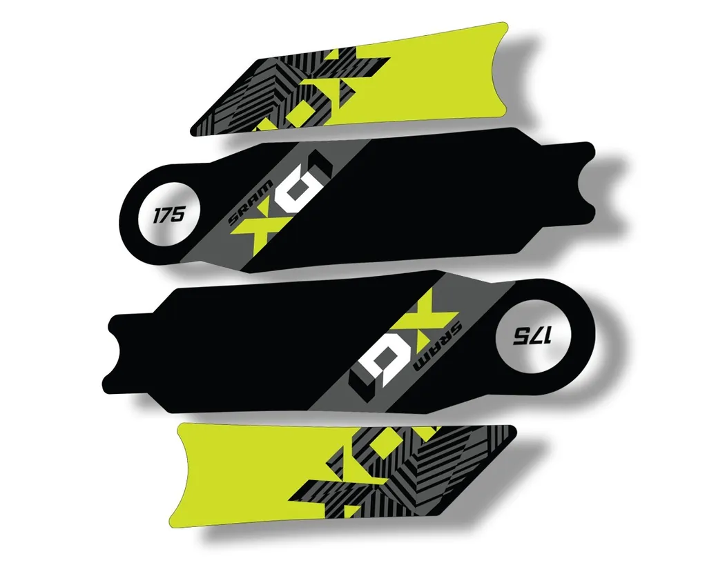 Crank Set Stickers Decals MTB Sram X01 Eagle 2018 Bicycle 2Pcs Lime Green - 1