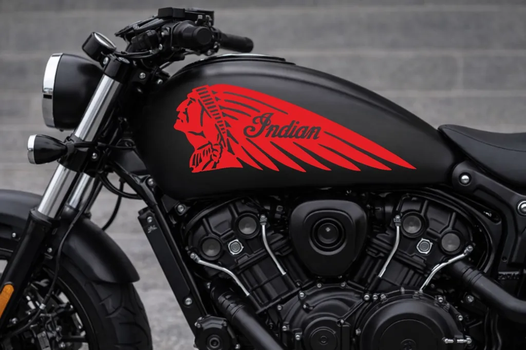 Indian Motorcycle War Bonnet Tank Decal Sticker Set Red Premium Vinyl UV - 1