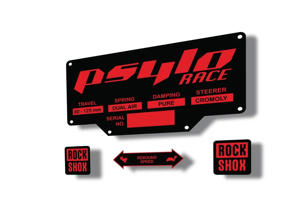 Rock Shox PSYLO RACE 2002 Mountain Bike Cycling Decal Kit Sticker Adhesive Red - 1