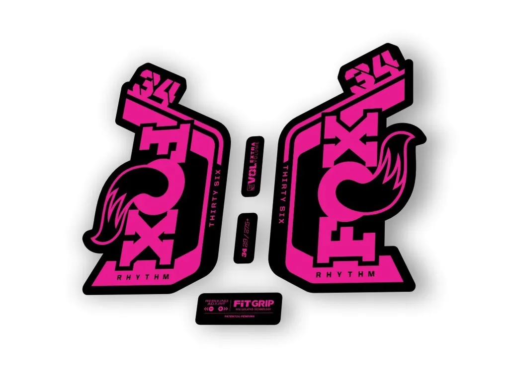 Fox 34 Rhythm 2024 Fork Suspension Factory Decal Sticker Adhesive Pink - 1