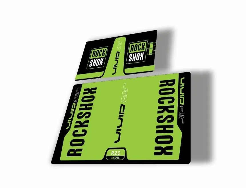 Rock Shox Vivid Air R2C 2016 Rear Shock MTB Decal Sticker Adhesive Green - 1