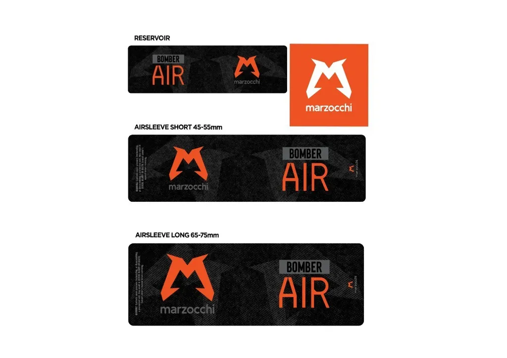 Marzocchi Bomber Air 2024 Rear Shock Sticker Decal Kit Adhesive Orange - 1