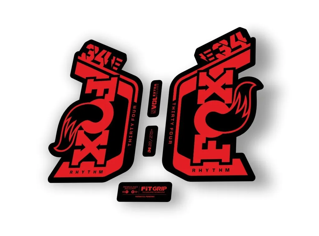 Fox 34 Rhythm E Bike 2024 Fork Suspension Factory Decal Sticker Adhesive Red - 1