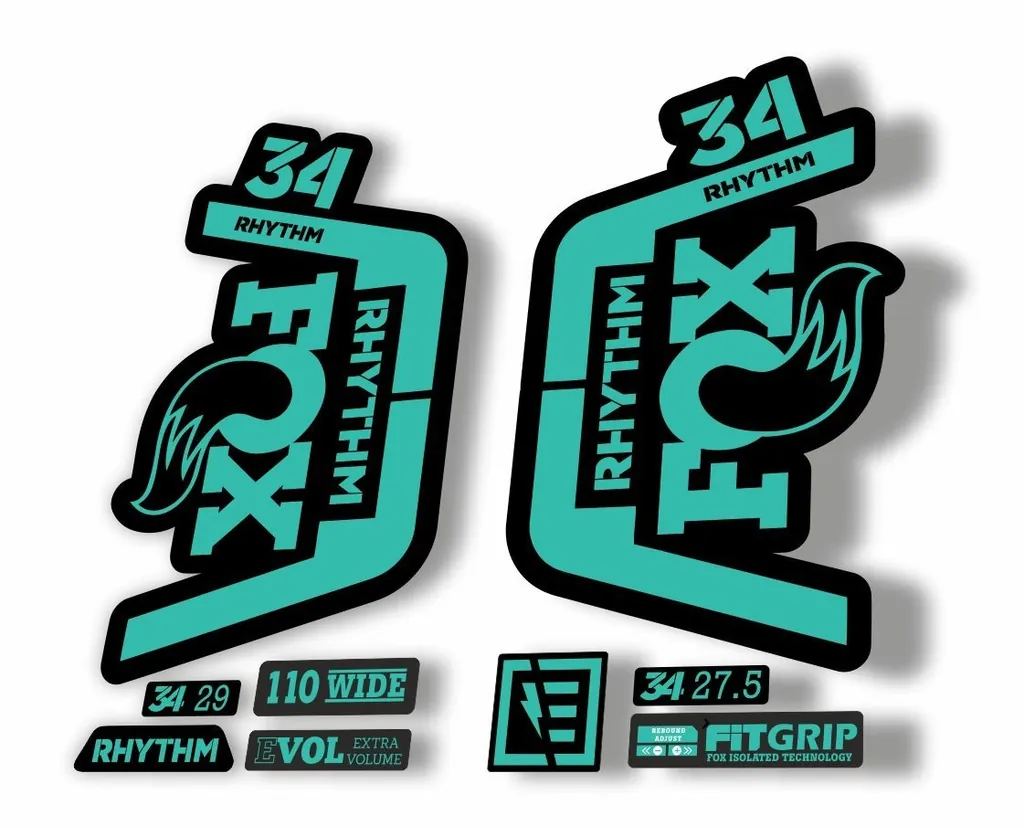 FOX 34 Rhythm 2019 Forks Suspension Factory Decal Sticker Adhesive Dolphin - 1