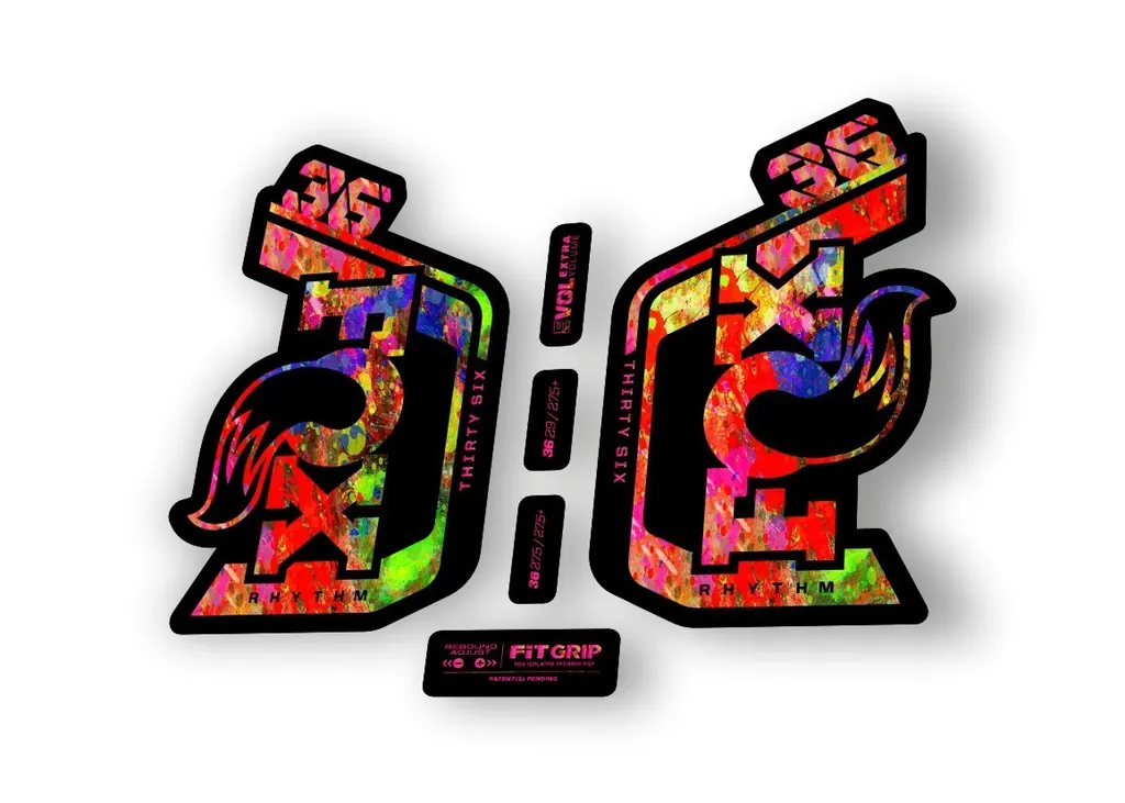 Fox 36 Rhythm 2024 Fork Suspension Factory Decal Sticker Adhesive Oil Slick - 1