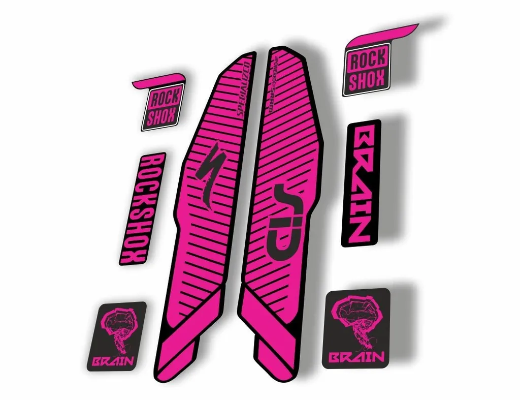 Rock Shox SID Brain 2015 Mountain Bike Cycling Decal Sticker Adhesive Pink - 1