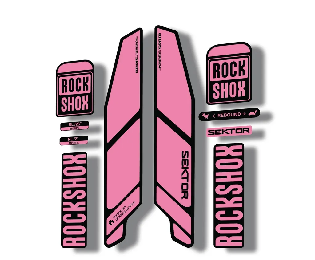 Rock Shox SEKTOR 2015 Fork Decal Mountain Bike Cycling Sticker Light Pink - 1