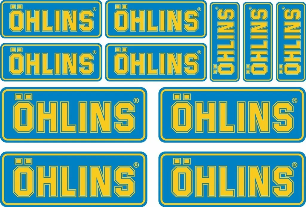Ohlins Decal Sticker Motorcycle Graphic Set Logo Sheet Adhesive Aufkleber 11 Pcs - 1