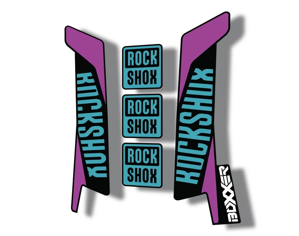 Rock Shox BOXXER 2017 Mountain Bike Cycling Decal Kit Sticker Purple Blue - 1