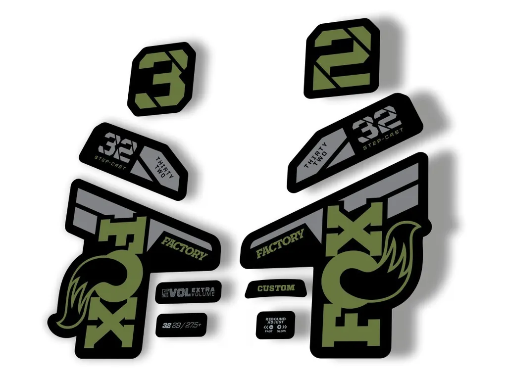 Fox 32 Factory 2021 Fork Suspension Decal Sticker Adhesive Olive - 1