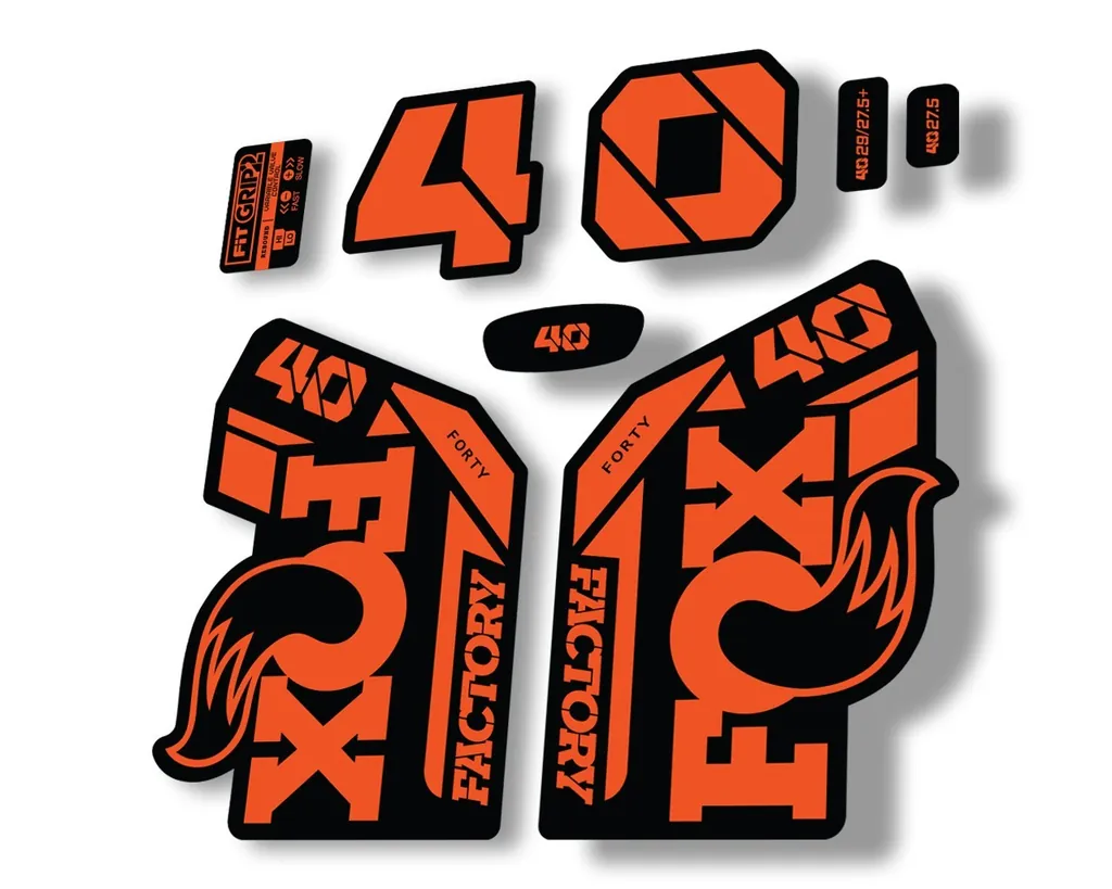 FOX 40 2021 Factory Forks Suspension Decals Sticker Set Adhesive Orange - 1