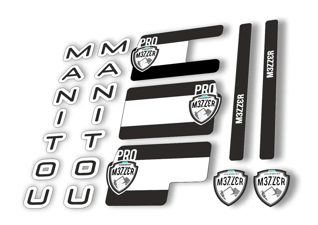 Manitou Mezzer Pro 2020 Fork Suspension Decal Kit Sticker Set Black - 1