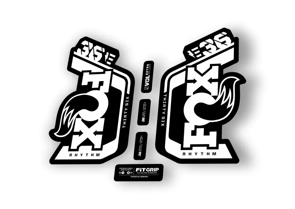 Fox 36 Rhythm E Bike 2024Fork Suspension Factory Decal Sticker Adhesive White - 1